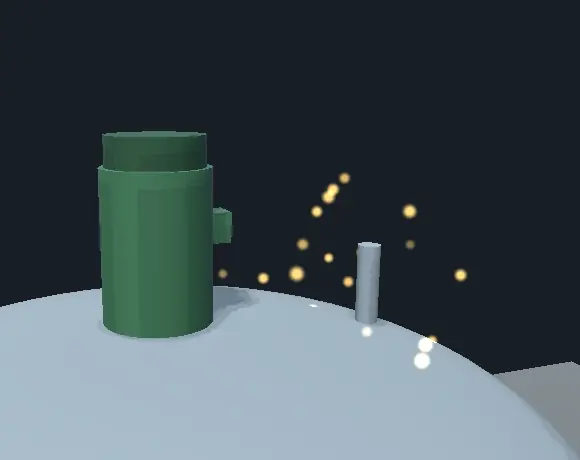 Lesson 14.3: sparks from a motor's terminal box, a particle system of static bursts on the fault's own clock.